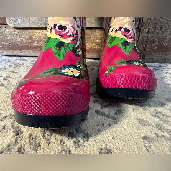 Women’s Joules Size 10 Welly-Print Tall Pink Floral Rain Boots - Picture 6 of 13